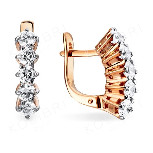 Золотые серьги дорожки с фианитом СЕНАТ С1135-15 Золотые серьги дорожки с фианитом СЕНАТ С1135-15