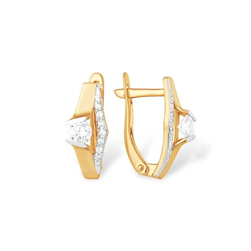 Золотые серьги с кристаллом swarovski ЕФРЕМОВ С13210977