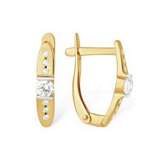 Золотые серьги с кристаллом swarovski ЕФРЕМОВ С13212156