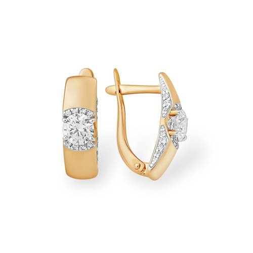 Золотые серьги с кристаллом swarovski МАГИЯ ЗОЛОТА С1328284 Золотые серьги с кристаллом swarovski МАГИЯ ЗОЛОТА С1328284