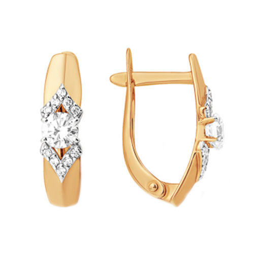 Золотые серьги с кристаллом swarovski МАГИЯ ЗОЛОТА С1329247 Золотые серьги с кристаллом swarovski МАГИЯ ЗОЛОТА С1329247