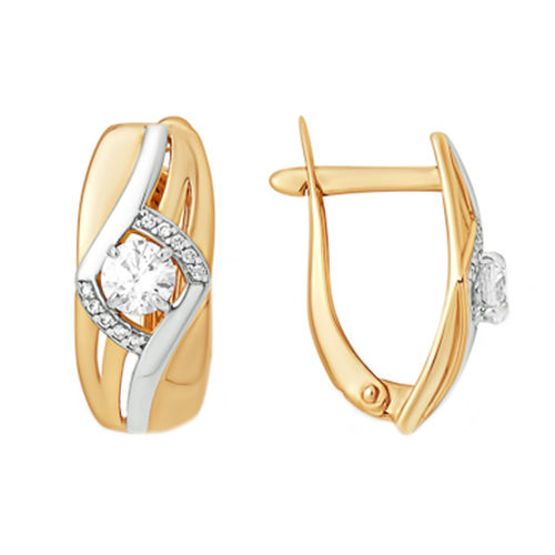 Золотые серьги с кристаллом swarovski ЕФРЕМОВ С1329743