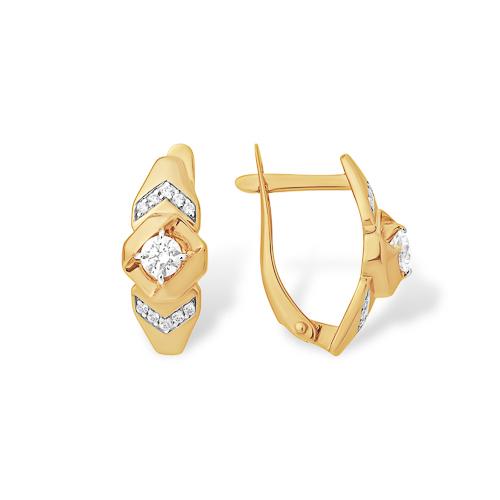 Золотые серьги с кристаллом swarovski ЕФРЕМОВ С1329966 Золотые серьги с кристаллом swarovski ЕФРЕМОВ С1329966