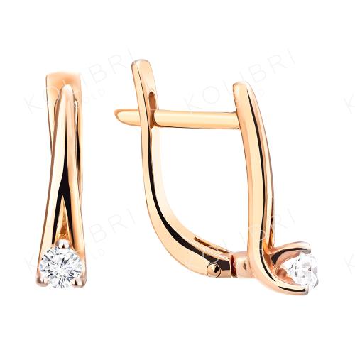Золотые серьги с бриллиантом СЕНАТ С1495-15