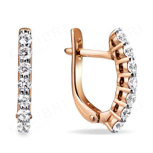 Золотые серьги дорожки с фианитом СЕНАТ С1797-15 Золотые серьги дорожки с фианитом СЕНАТ С1797-15