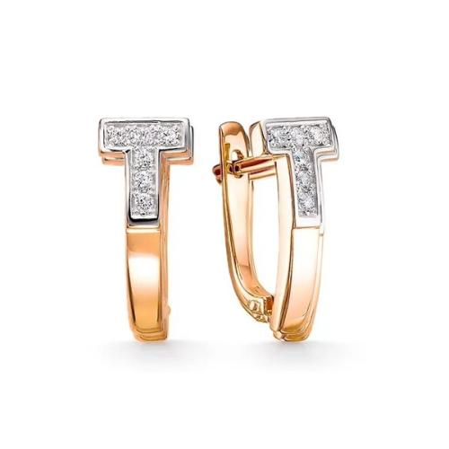 серьги с фианитом СЕНАТ С4489-15