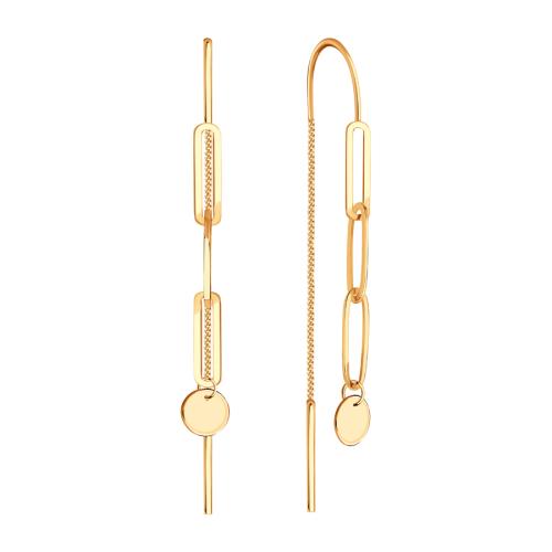 Золотые серьги-цепочки KARATOV Т10002Е069