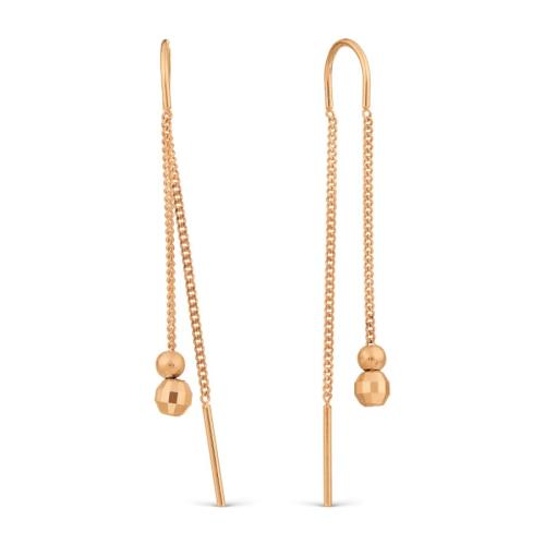 Золотые серьги-цепочки KARATOV Т10062Б079