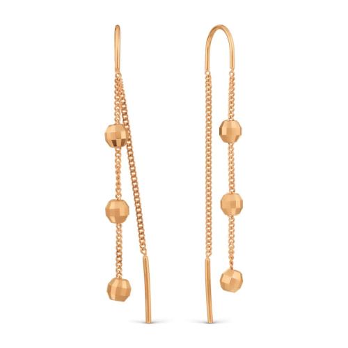 Золотые серьги-цепочки KARATOV Т10062Б081