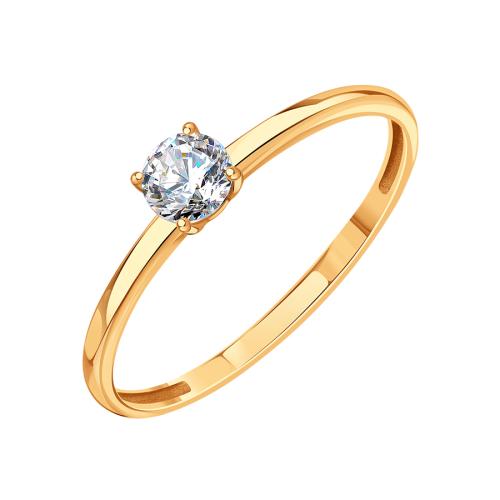 Золотое помолвочное кольцо с фианитом KARATOV Т10201Б624