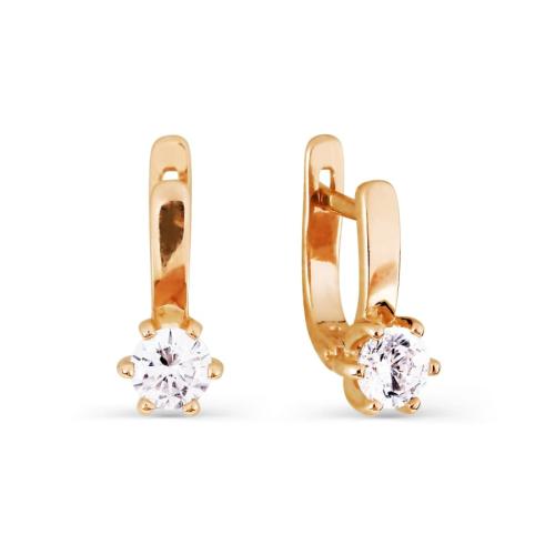 Золотые серьги с фианитом KARATOV Т102026657