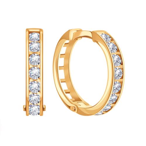 Золотые серьги с фианитом KARATOV Т10202В822