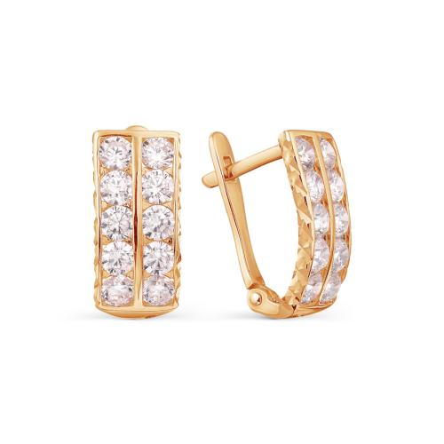 Золотые серьги с фианитом KARATOV Т102627639