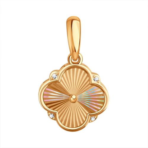 Золотая подвеска с фианитом KARATOV Т102636150