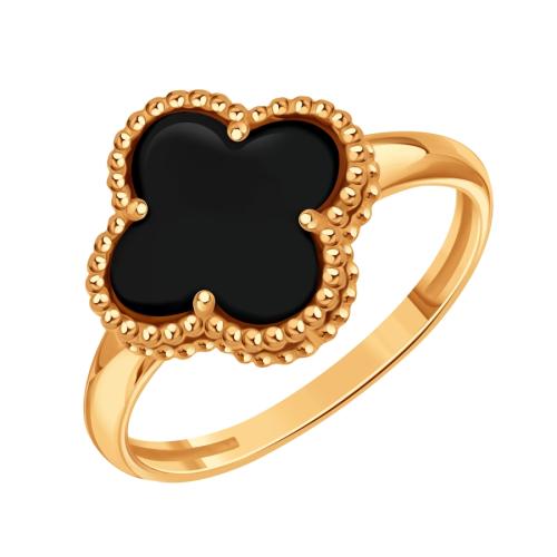 Золотое кольцо с ониксом KARATOV Т10301Б802