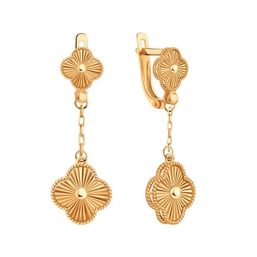 Золотые длинные серьги KARATOV Т11062В567