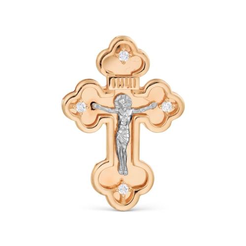 Золотая подвеска крест с фианитом KARATOV Т13206774
