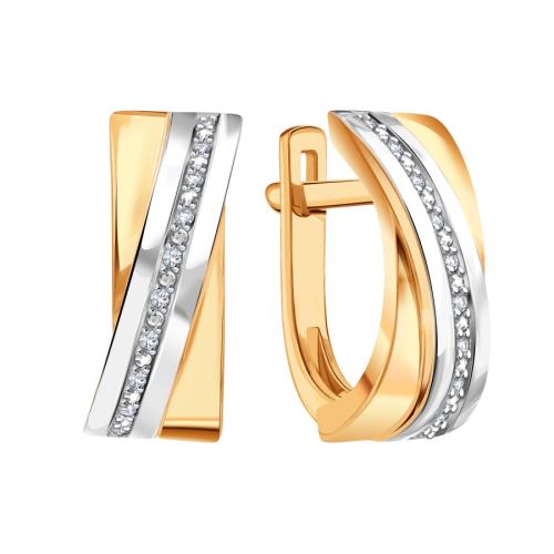 Золотые серьги с бриллиантом KARATOV Т14102В386