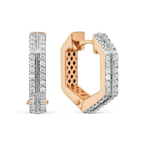 Золотые серьги с фианитом KARATOV Т14202Б759