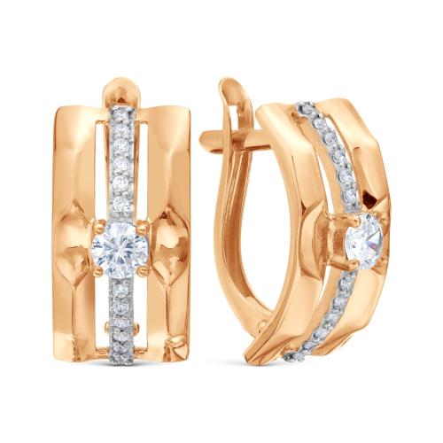 Золотые серьги с фианитом KARATOV Т14202В044