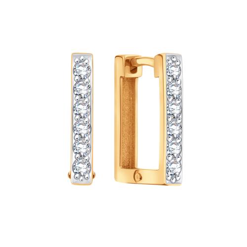 Золотые серьги с фианитом KARATOV Т14202В405