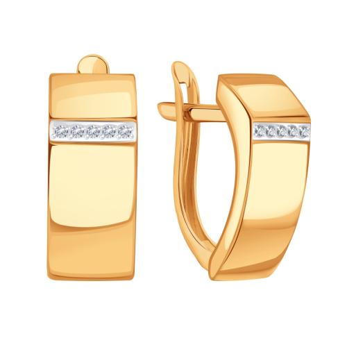 Золотые серьги с фианитом KARATOV Т14202В764
