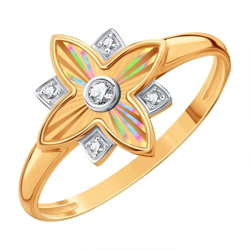 Золотое кольцо с фианитом KARATOV Т14261И040