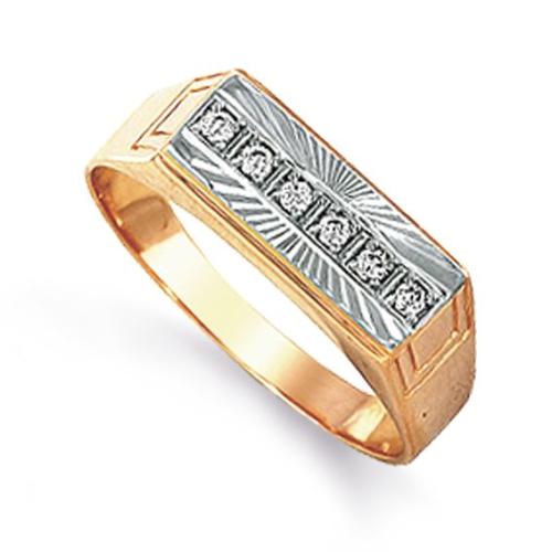 Мужская печатка из золота с фианитом KARATOV Т142642881