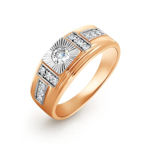 Мужская печатка из золота с фианитом KARATOV Т142642900