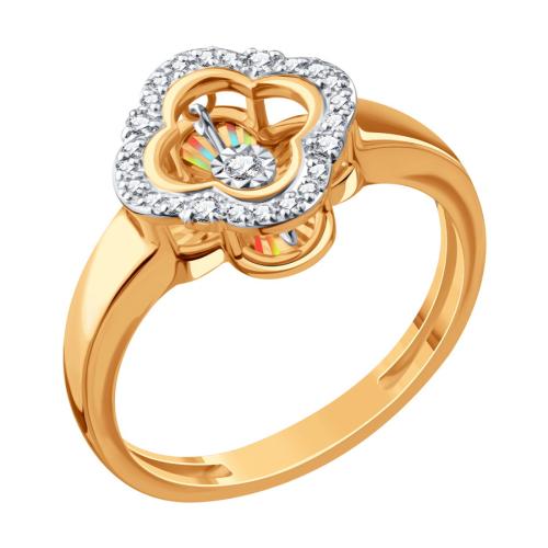 Кольцо с танцующим бриллиантом из золота KARATOV Т14561Д661