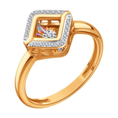 Кольцо с танцующим бриллиантом из золота KARATOV Т14561Д663