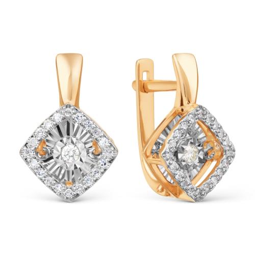 Серьги с танцующим бриллиантом из золота KARATOV Т145628729 Серьги с танцующим бриллиантом из золота KARATOV Т145628729