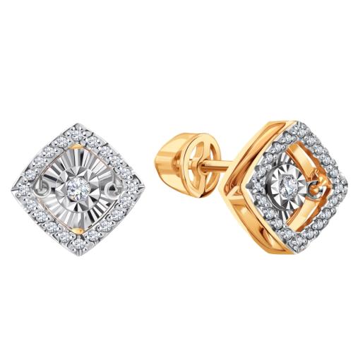 Серьги с танцующим бриллиантом из золота KARATOV Т14562В399 Серьги с танцующим бриллиантом из золота KARATOV Т14562В399