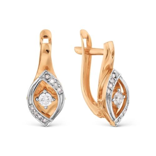 Золотые серьги с бриллиантом KARATOV Т14602Б181