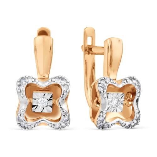 Серьги с танцующим бриллиантом из золота KARATOV Т146629930 Серьги с танцующим бриллиантом из золота KARATOV Т146629930