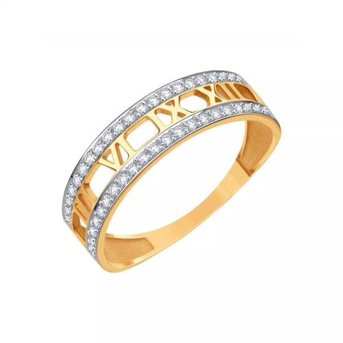 Золотое кольцо с фианитом KARATOV Т14701Б749