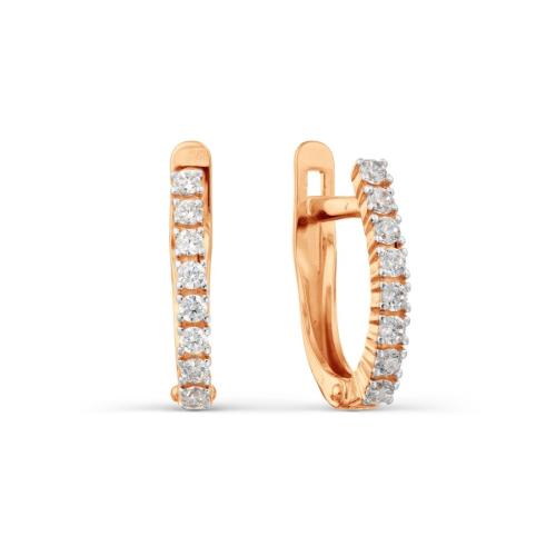 Золотые серьги дорожки с фианитом KARATOV Т147027392