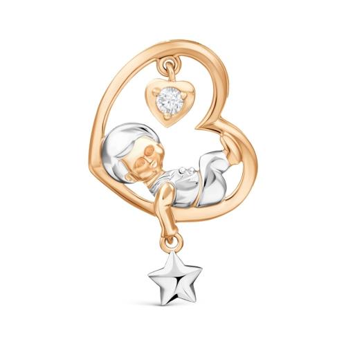 Золотая подвеска с фианитом KARATOV Т147035458