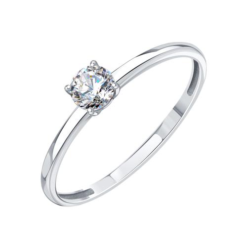 Помолвочное кольцо из белого золота с фианитом KARATOV Т30201Б624