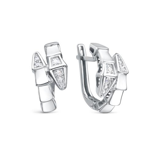 Серьги из белого золота с фианитом BERGER б120324