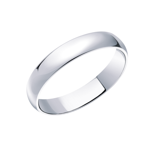 Обручальное кольцо из белого золота б600-4