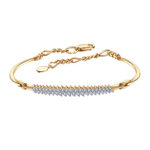 Золотой браслет с кристаллом Swarovski АЛЕКСАНДРА бр051-62