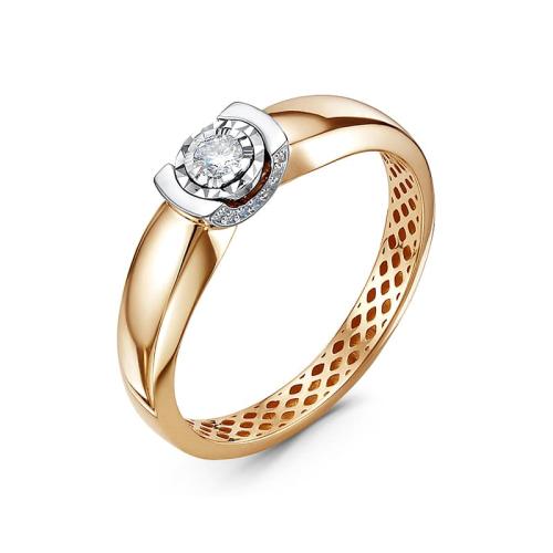 Золотое кольцо с бриллиантом DEL'TA ди110649р