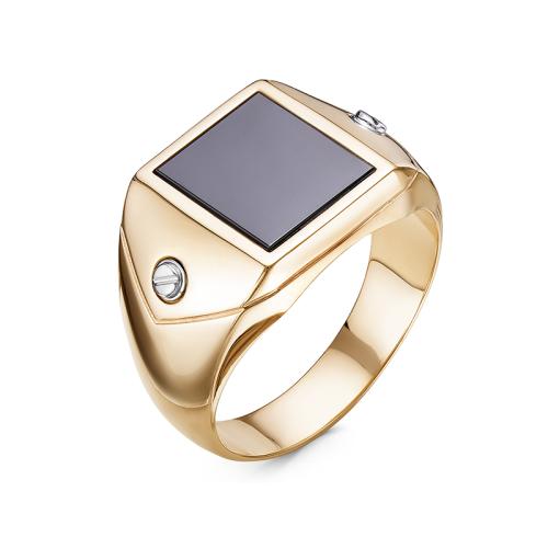 Мужская печатка из золота с фианитом DEL'TA дп0401613р