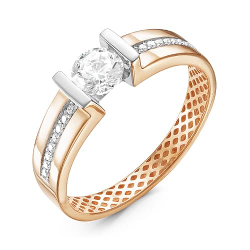 Золотое кольцо с фианитом DEL'TA дф110005