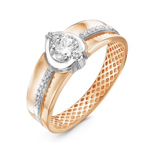 Золотое кольцо с фианитом DEL'TA дф110021