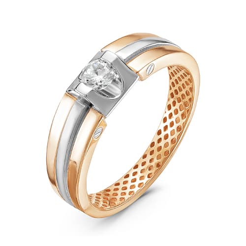 Золотое кольцо с фианитом DEL'TA дф110052