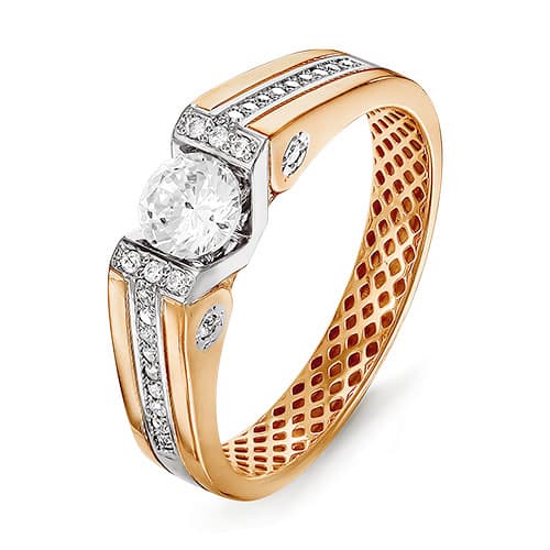 Золотое кольцо с фианитом DEL'TA дф110088