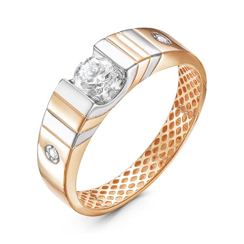 Золотое кольцо с фианитом DEL'TA дф110092