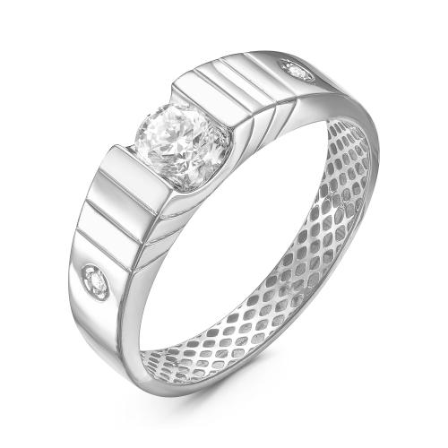 Кольцо из белого золота с фианитом DEL'TA дф110092б